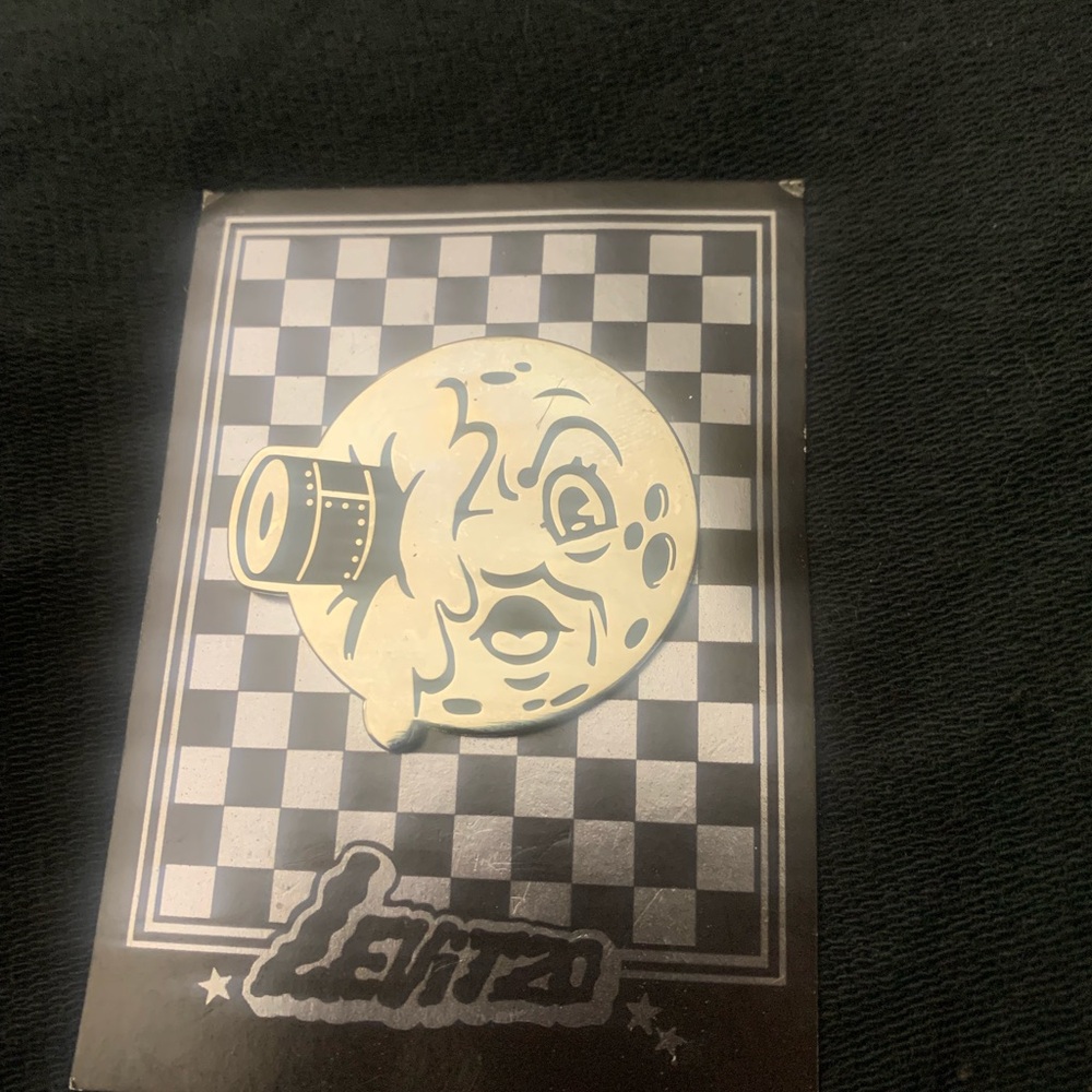 Silver Moon Face Enamel Pin